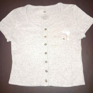 SO cotton crop top (with extra button)